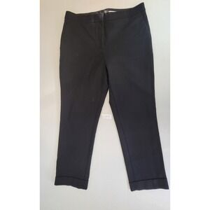 Ann Taylor Black Cuffed Ankle Pants Women's Size 10 Cropped‎ Career